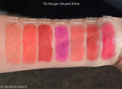 yves saint laurent rouge volupte shine 46|ysl rouge volupte shine swatches.